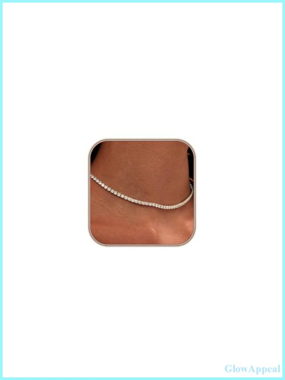 14K Gold Plated Tennis Necklace Cubic Zirconia Choker 3mm Dainty